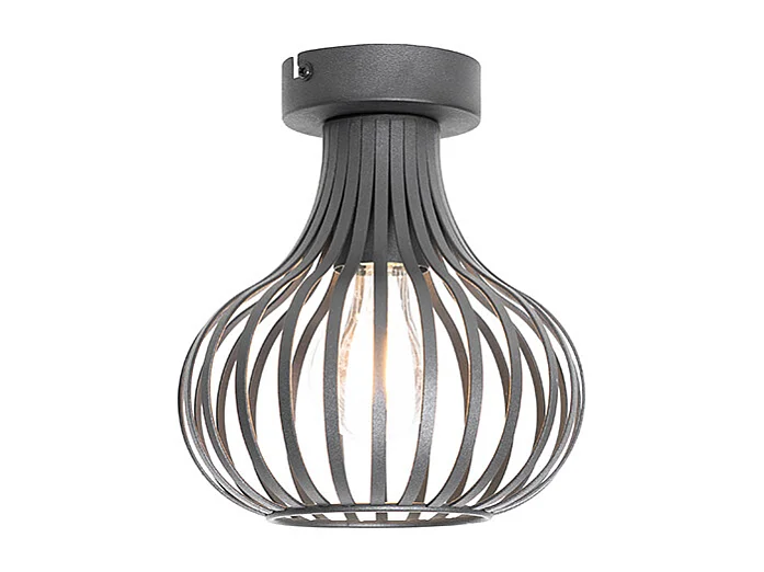 Plafonnier moderne noir 18 cm - Saffira