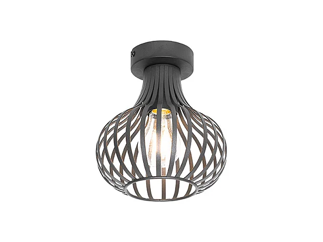 Plafonnier moderne noir 18 cm - Saffira