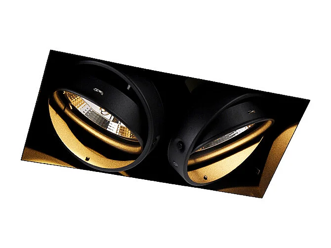 Spot encastré noir GU10 AR111 sans bordure 2 lumières - Oneon