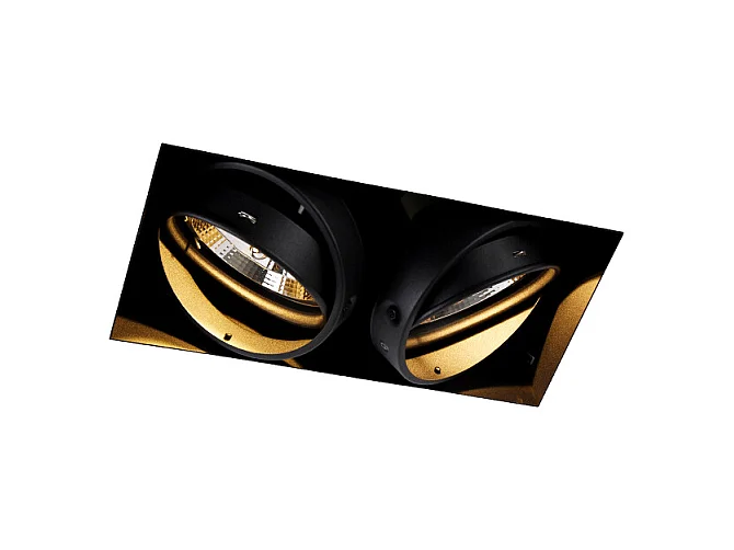 Spot encastré noir GU10 AR111 sans bordure 2 lumières - Oneon