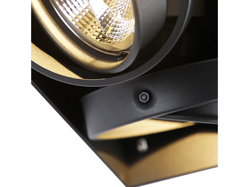 Spot encastré noir GU10 AR111 sans bordure 2 lumières - Oneon