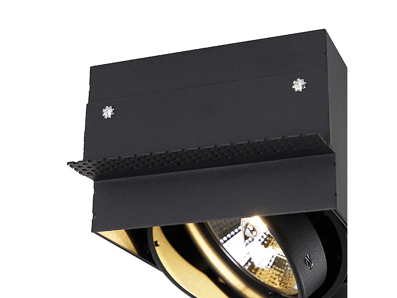 Spot encastré noir GU10 AR111 sans bordure 2 lumières - Oneon