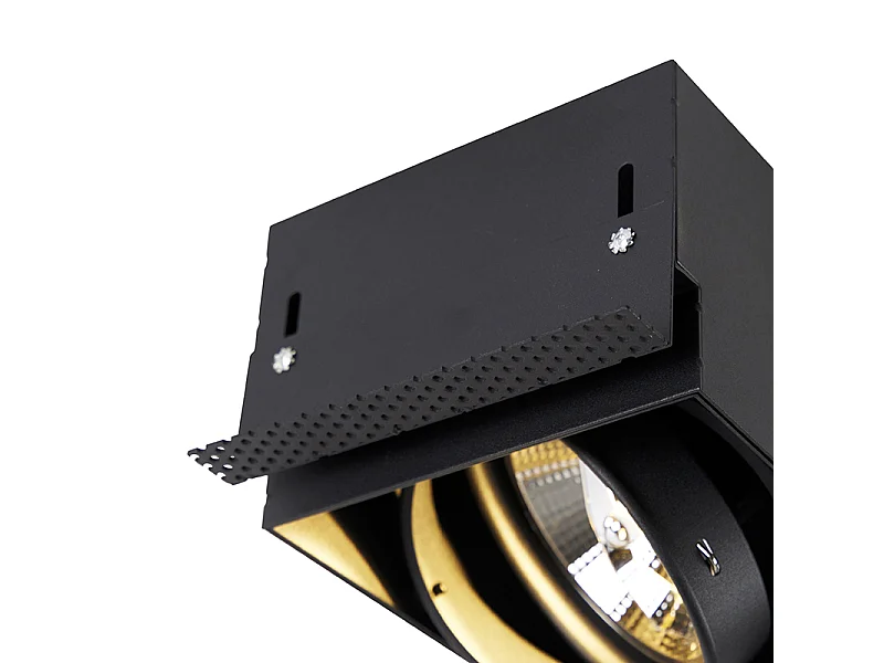 Spot encastré noir GU10 AR111 sans bordure 2 lumières - Oneon