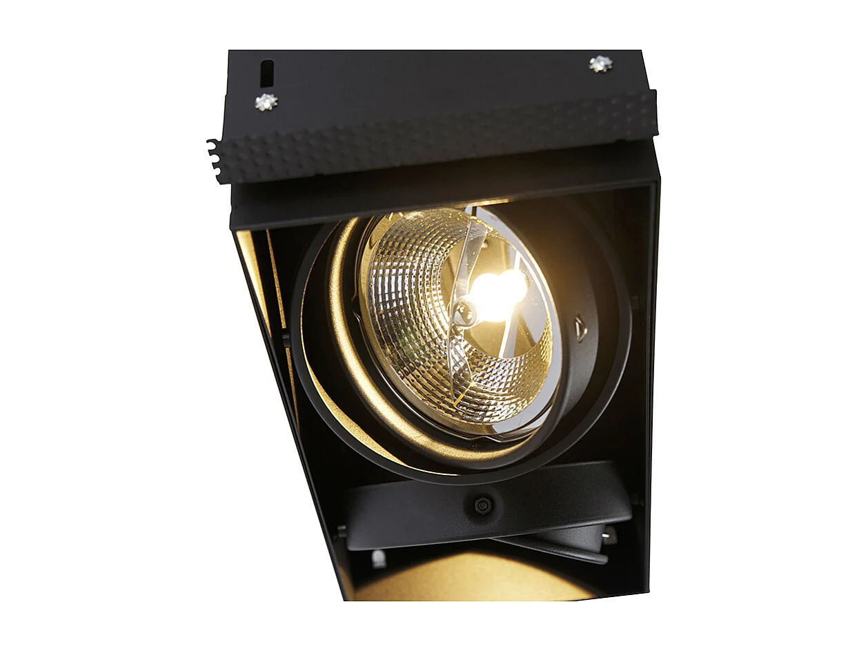 Spot encastré noir GU10 AR111 sans bordure 2 lumières - Oneon