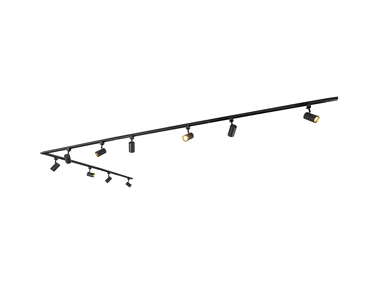 Système sur rail moderne monophasé avec 10 spots noirs - Jeana
