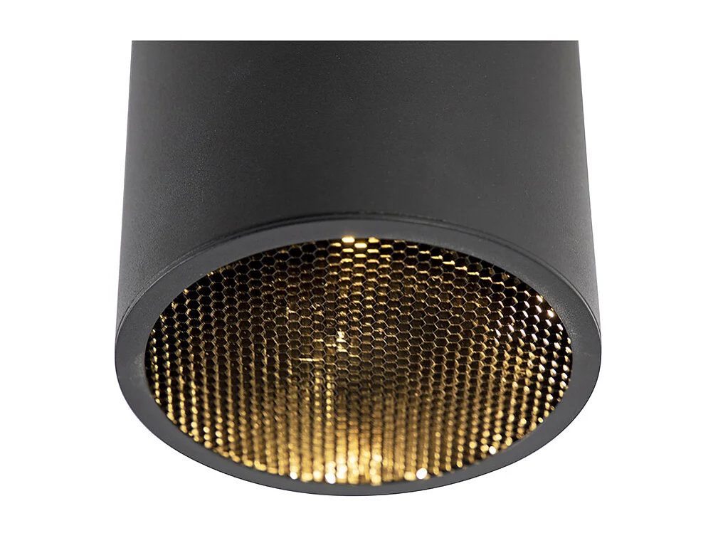 Spot design noir GU10 111mm à monter en surface - Impact Honey