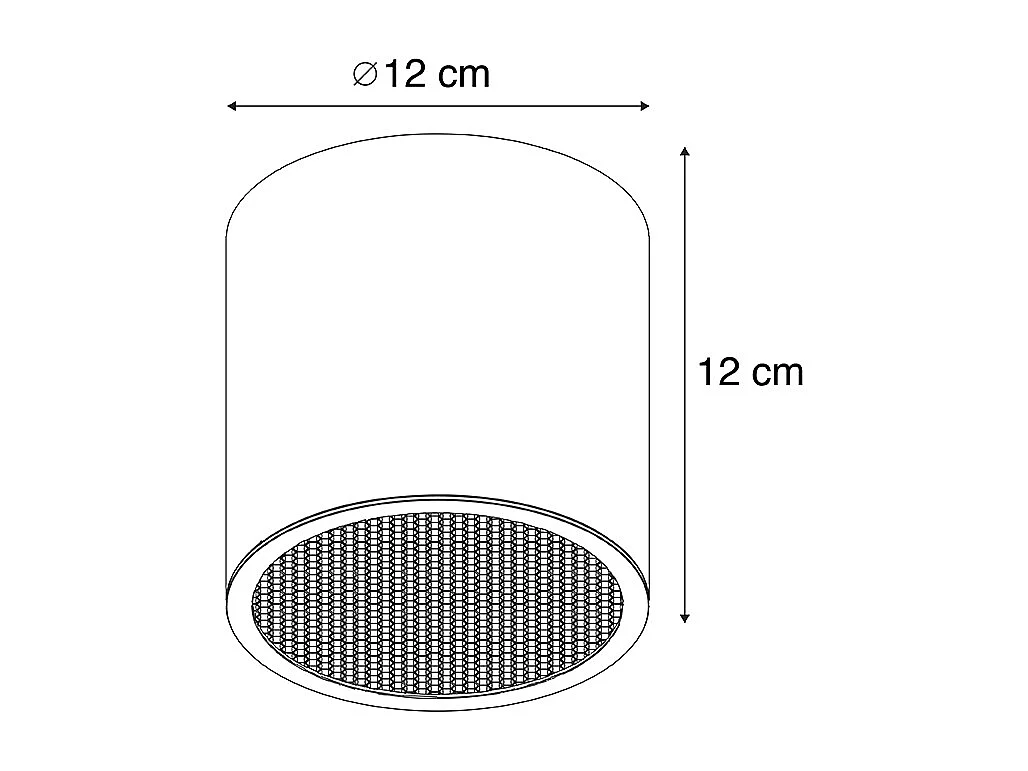 Spot design noir GU10 111mm à monter en surface - Impact Honey