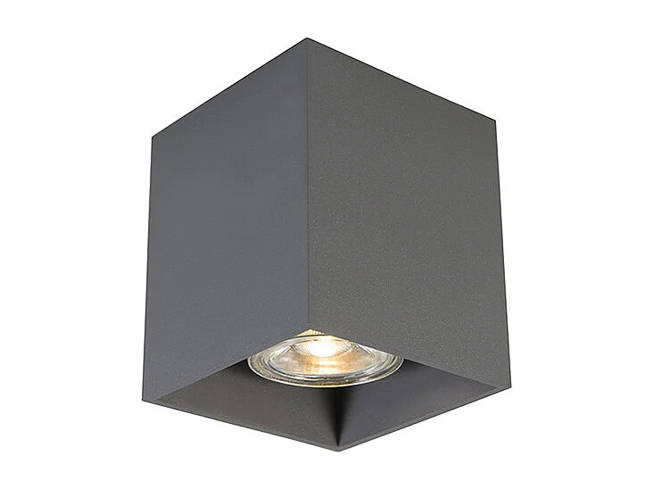 Spot en saillie moderne gris foncé GU10 50mm - Qubo