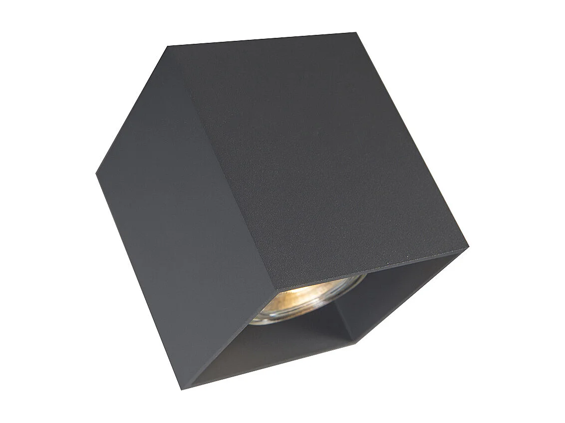 Spot en saillie moderne gris foncé GU10 50mm - Qubo