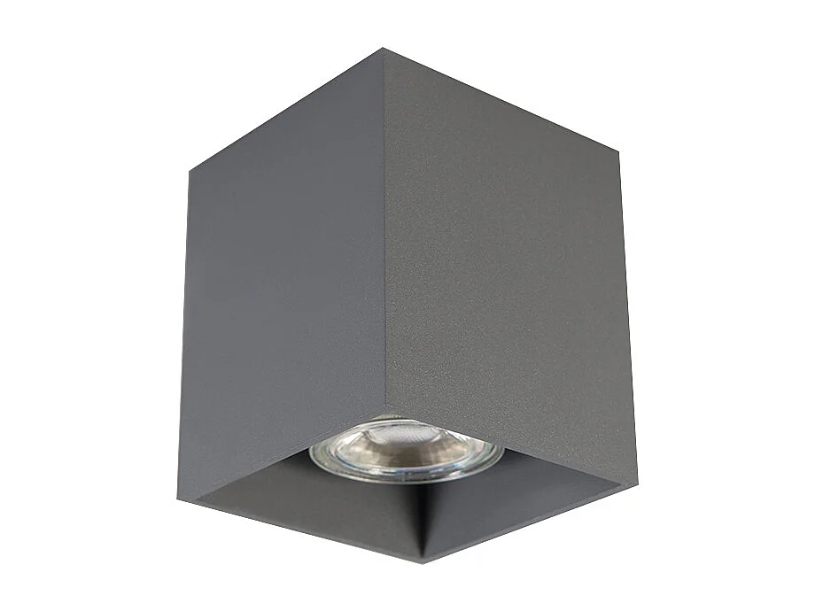 Spot en saillie moderne gris foncé GU10 50mm - Qubo