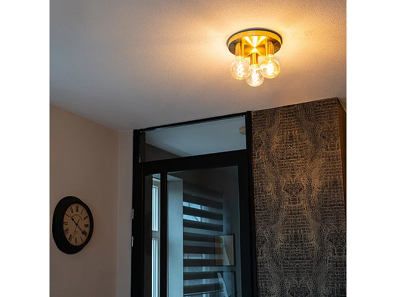 Plafonnier Art Déco doré rond - Facil 3