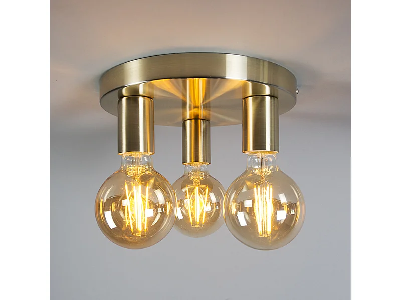 Plafonnier Art Déco doré rond - Facil 3