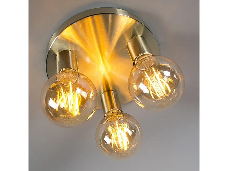 Plafonnier Art Déco doré rond - Facil 3