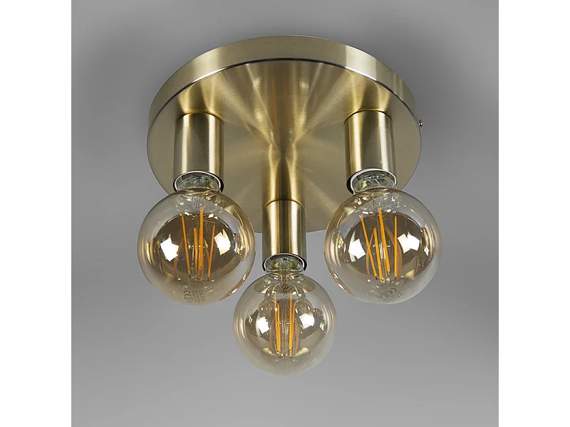 Plafonnier Art déco rond doré - Facil 3