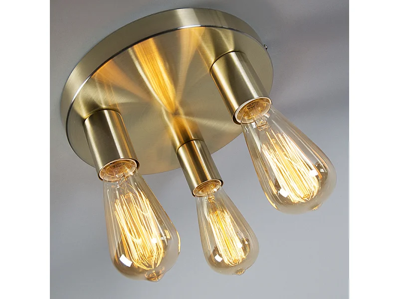 Plafonnier Art déco rond doré - Facil 3