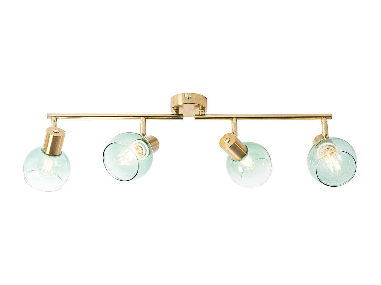 Spot Art Déco or avec verre vert 4 lumières - Vidro