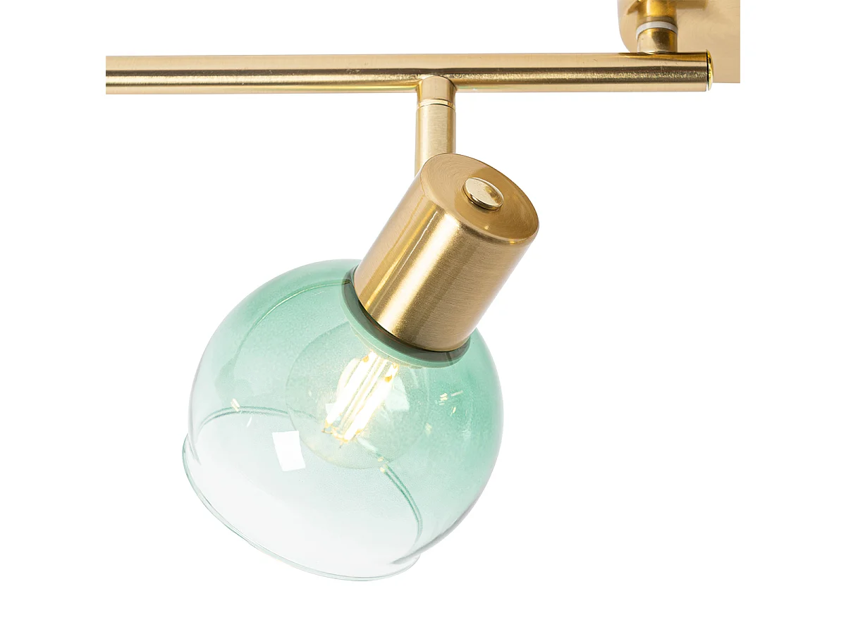 Spot Art Déco doré avec verre vert 4 lumières - Vidro