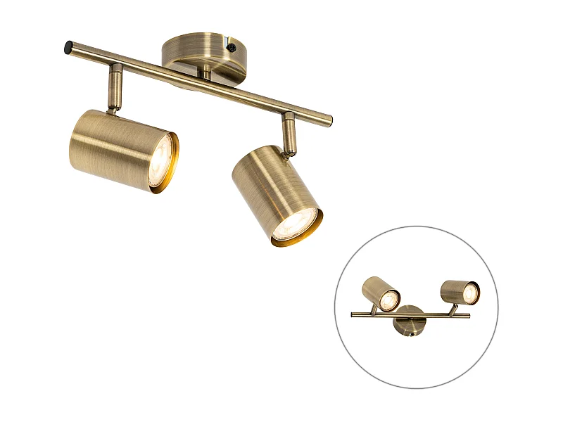 Spot moderne bronze inclinable 2 lumières - Jeana