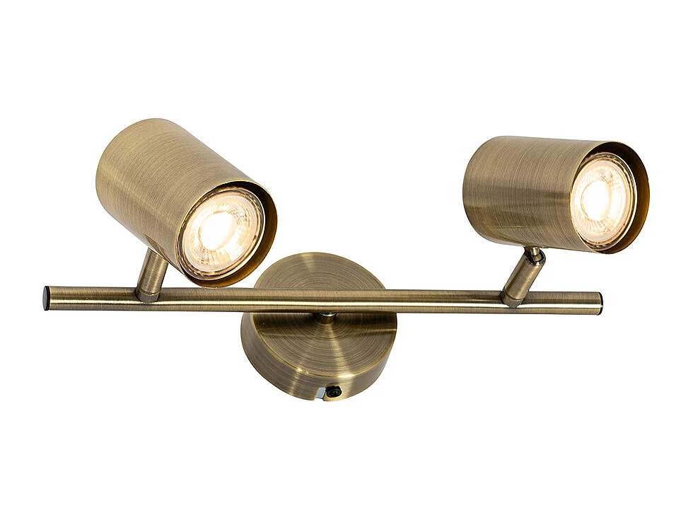 Spot moderne bronze inclinable 2 lumières - Jeana