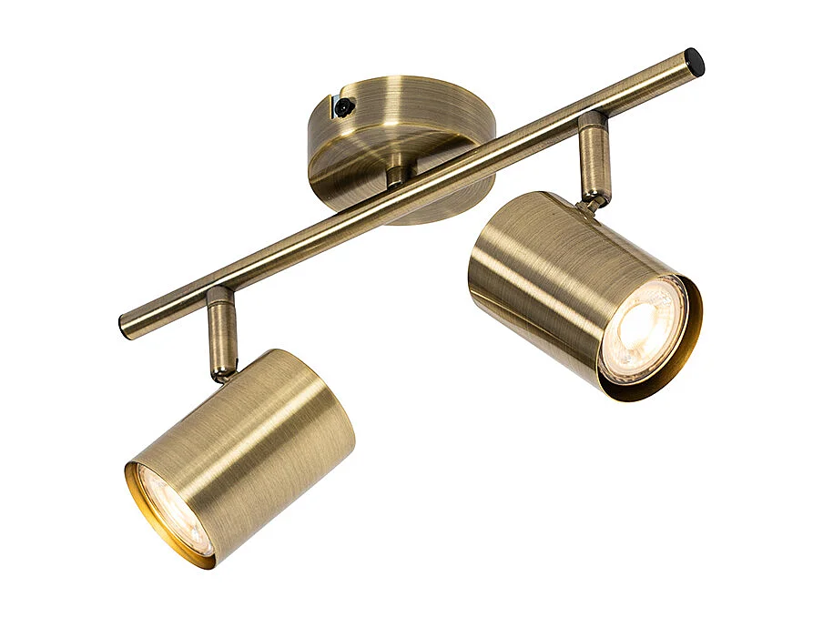 Spot moderne bronze inclinable 2 lumières - Jeana