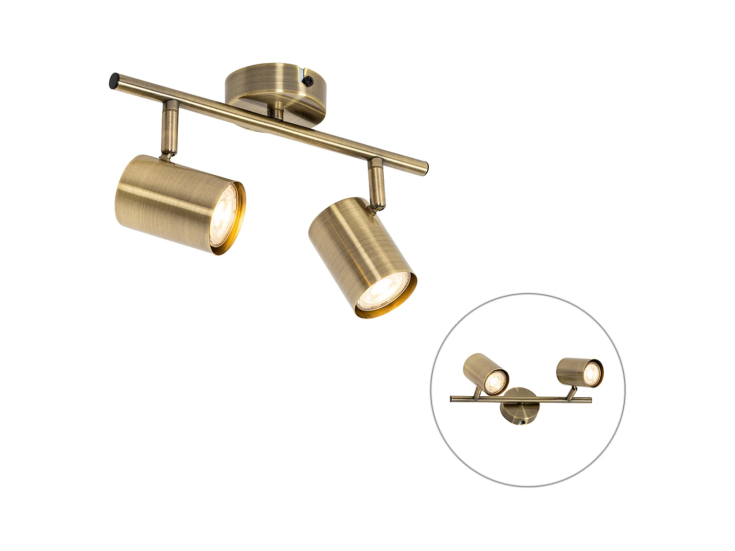 Spot moderne bronze inclinable 2 lumières - Jeana