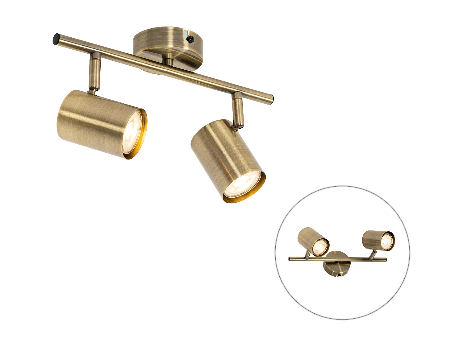 Spot encastré moderne bronze orientable 2 lumières - Jeana