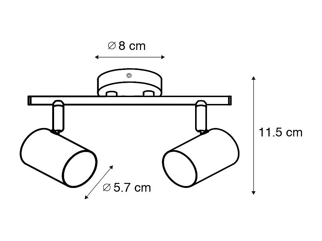 Spot encastré moderne bronze orientable 2 lumières - Jeana