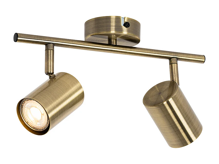 Spot encastré moderne bronze orientable 2 lumières - Jeana