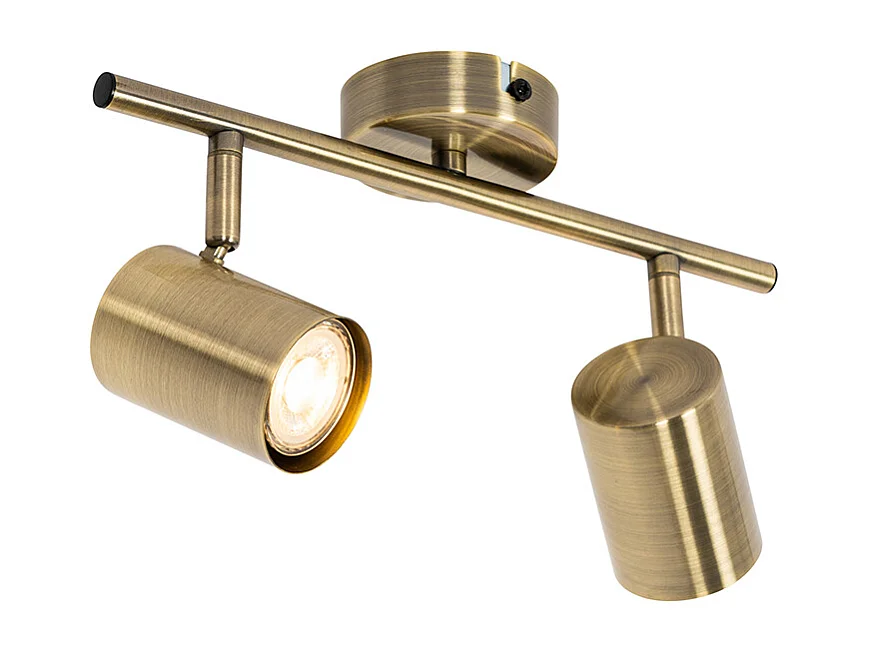 Spot encastré moderne bronze orientable 2 lumières - Jeana