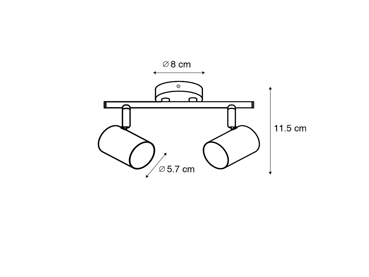 Spot encastré moderne bronze orientable 2 lumières - Jeana