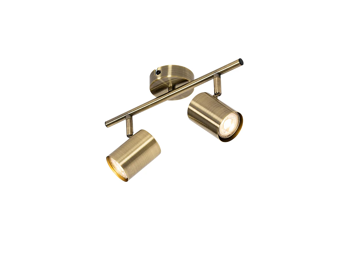 Spot encastré moderne bronze orientable 2 lumières - Jeana