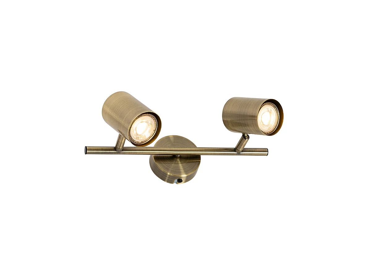 Spot encastré moderne bronze orientable 2 lumières - Jeana