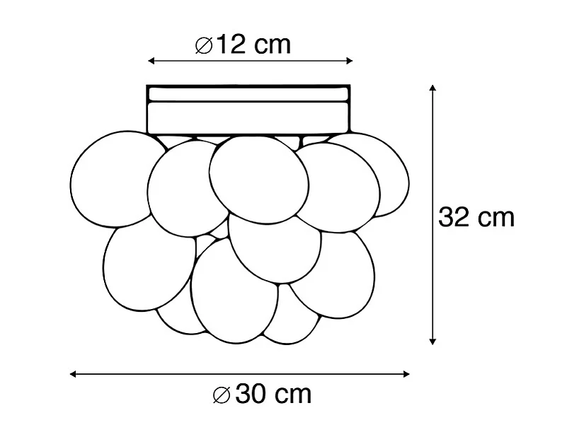 Plafonnier design noir avec verre ambré 3 lumières - Uvas
