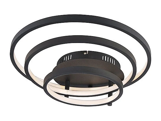 Plafonnier moderne noir avec LED et variateur - Rondas