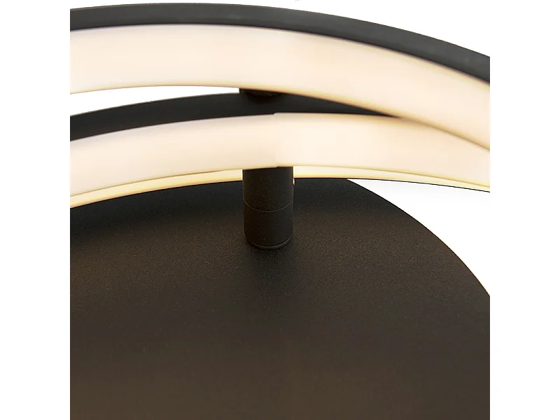 Plafonnier moderne noir avec LED et variateur - Rondas