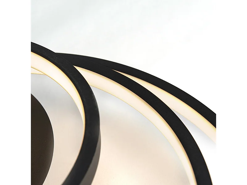 Plafonnier moderne noir avec LED et variateur - Rondas