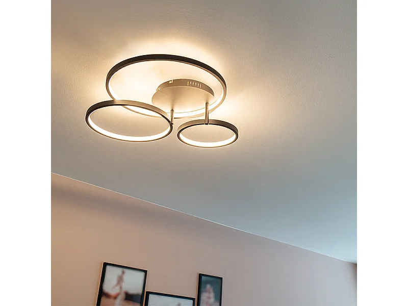 Plafonnier moderne noir avec LED et variateur - Rondas