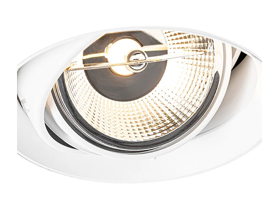 Spot encastré moderne blanc GU10 AR111 rond sans enjoliveur - Oneon