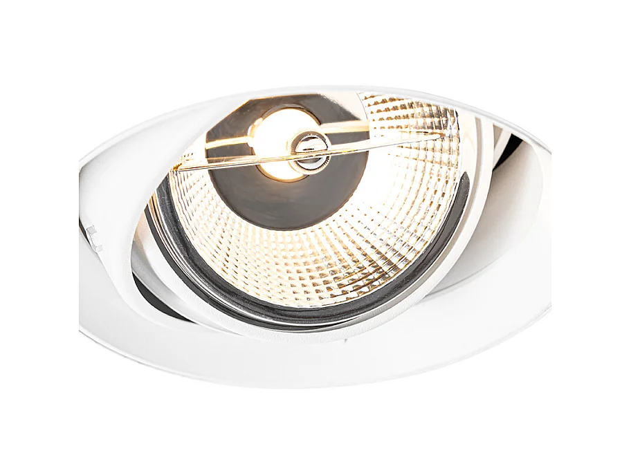 Spot encastré moderne blanc GU10 AR111 rond sans enjoliveur - Oneon