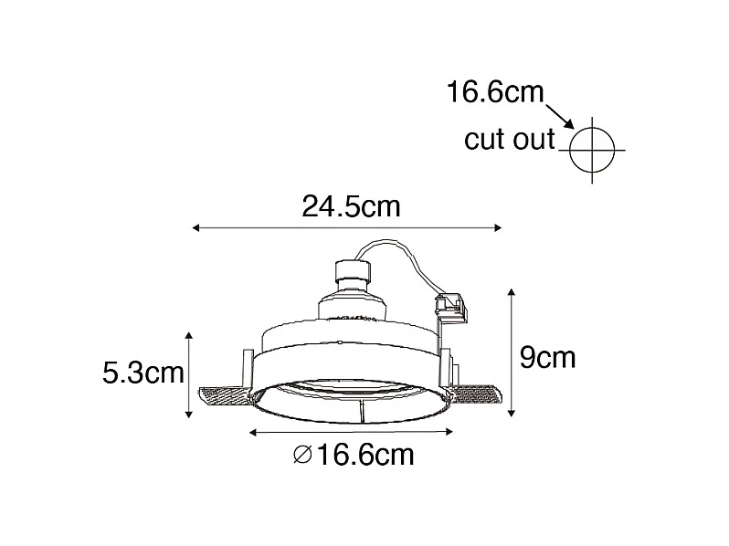 Spot encastré moderne blanc GU10 AR111 rond sans enjoliveur - Oneon