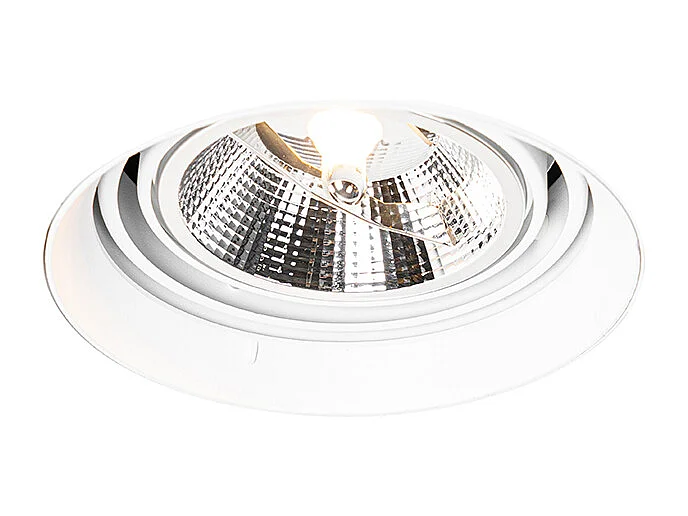 Spot encastré moderne blanc GU10 AR111 rond sans enjoliveur - Oneon