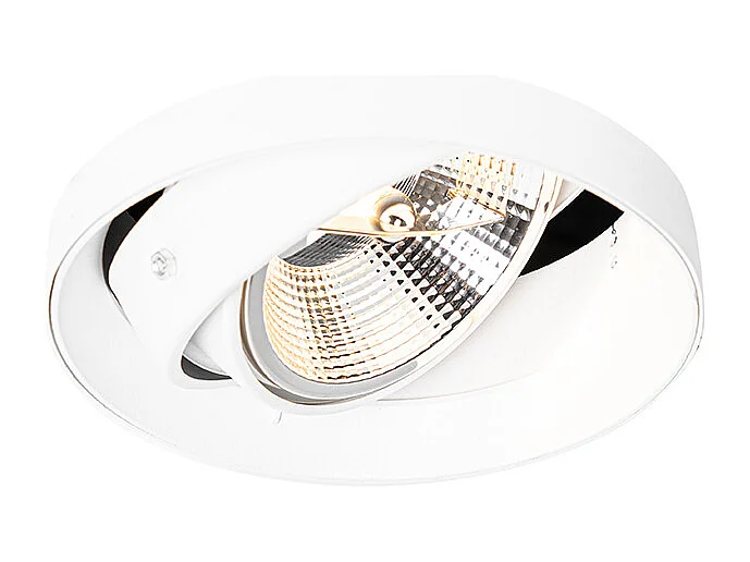 Spot encastré moderne blanc GU10 AR111 rond sans enjoliveur - Oneon