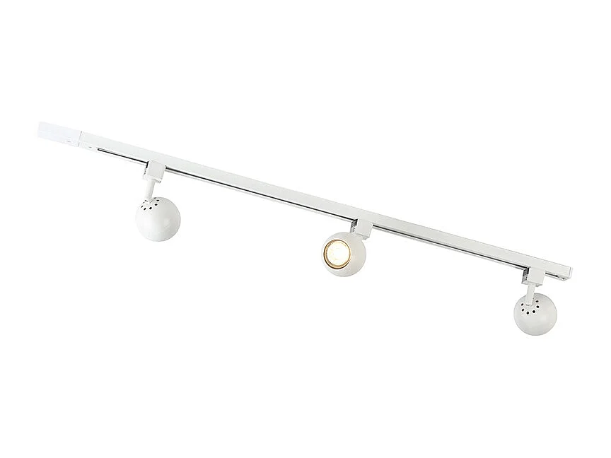Système sur rail moderne blanc 3 lumières monophasé - Gissi