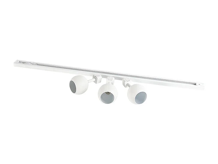Système sur rail moderne blanc 3 lumières monophasé - Gissi