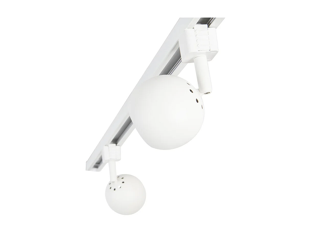 Système d'éclairage sur rail moderne avec 3 spots blancs monophasé - Iconic Gissi
