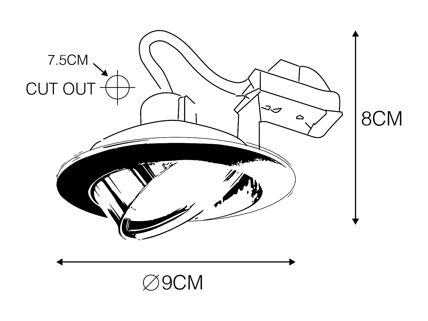 Downlight moderne noir inclinable - Cisco