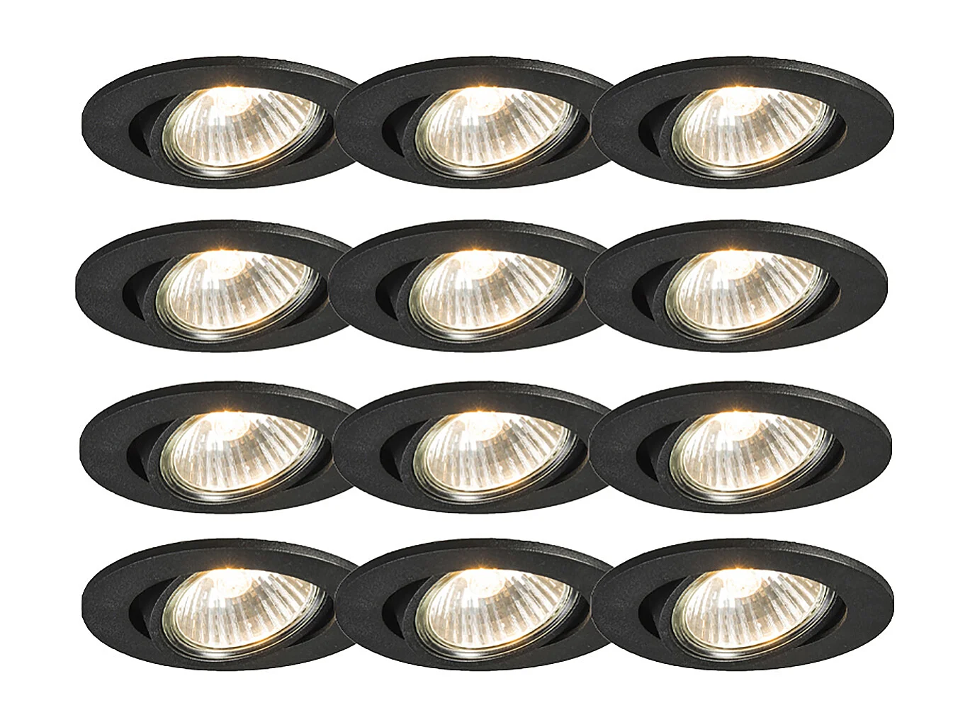 Ensemble de 12 spots encastrés noirs orientables - Cisco