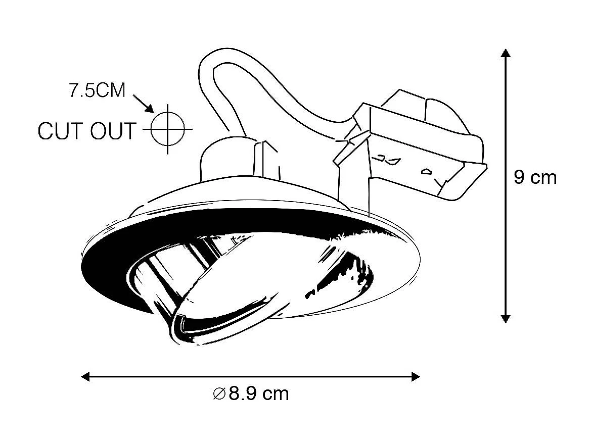 Ensemble de 12 spots encastrés noirs orientables - Cisco