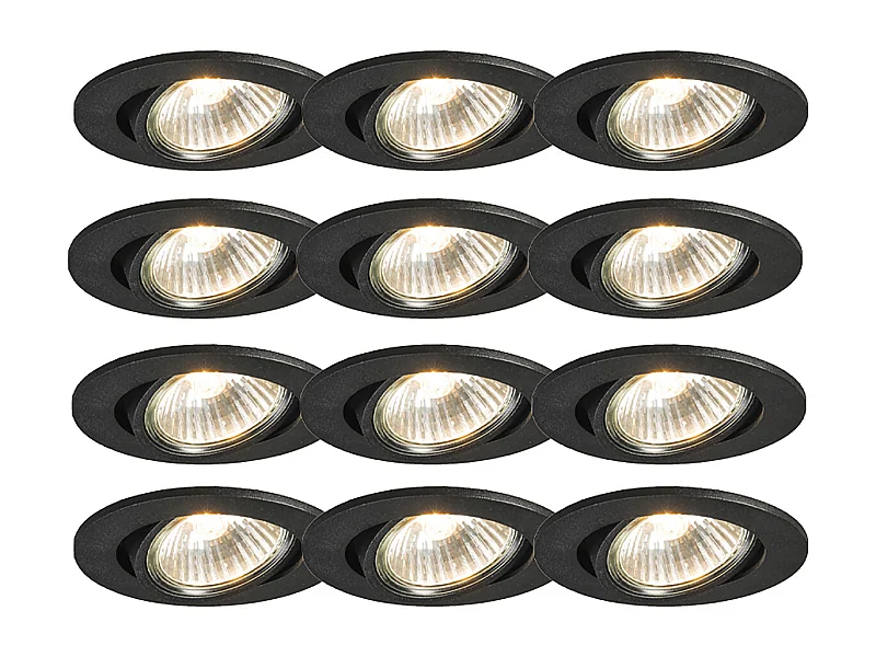 Ensemble de 12 spots encastrés noirs orientables - Cisco