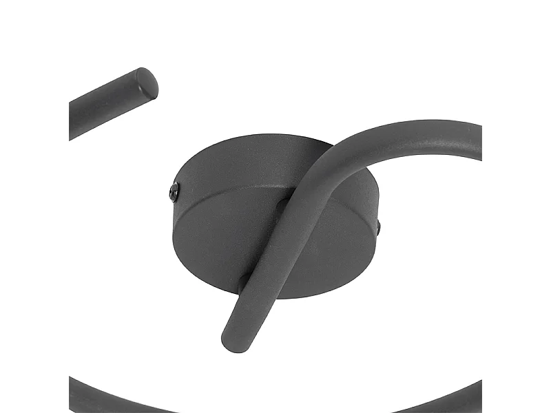 Plafonnier design noir doré 3 lumières rond - Noud